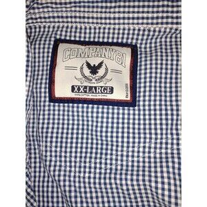 Company 81 Men Size 2XL Blue/White Checked Long Sleeve Cotton Western shirt